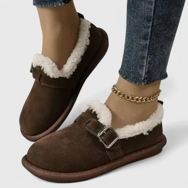 Valentynah | Zapatillas de Invierno con Forro de Peluche y Hebilla